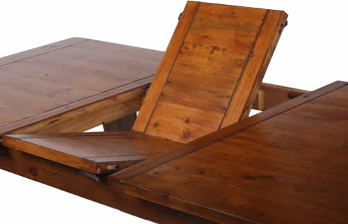 Detail of Reclaimed Wood Extendable Dining Table