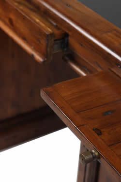 Recycled wood office desk detail photo