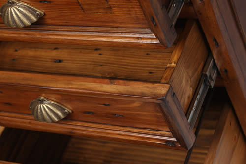 Recycled wood office desk detail photo