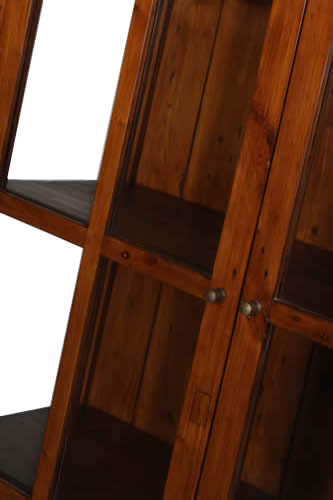 Detail of Reclaimed Wood 2 - Clear Glass Door 1 - Drawer Cabinet