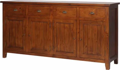 Salvaged Wood Buffet with 4 Drawers & 4 Doors