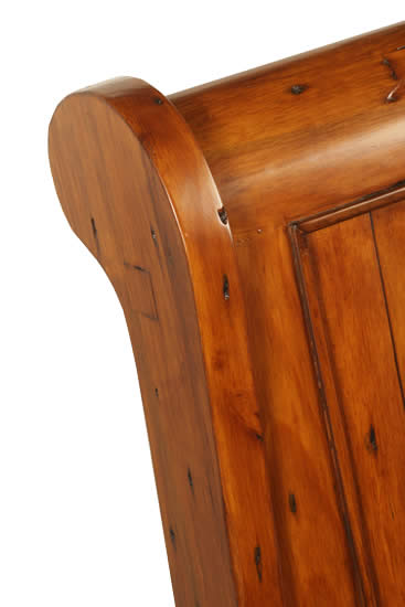 Detail of Reclaimed Wood Queen Bed
